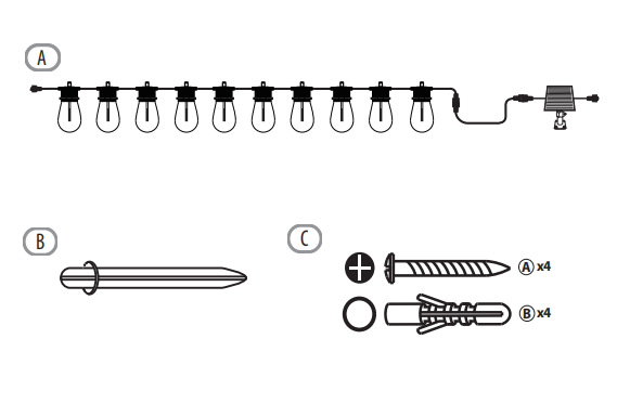 CANDEO-10L single filament warm white string lights, IP44-Solar