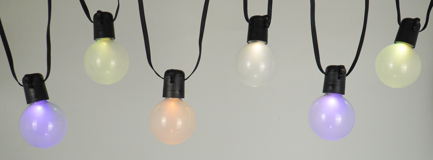 LUCEO-20L G50 LED bulb warm white+RGB string lights, IP44