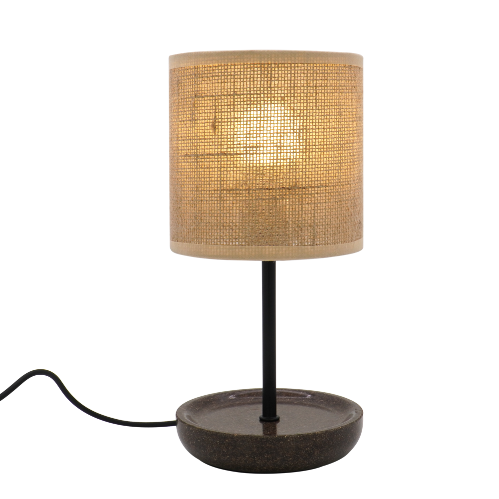LA25118-Small table Lamp for Bedroom, nature material weaving Lampshade,Bio-waste material Base
