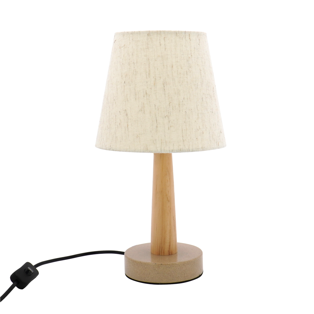LA25127-Small Table Lamp for Bedroom with nature material shade and base.