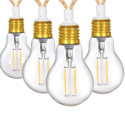FULGOR-10L double filament warm white string lights, IP44