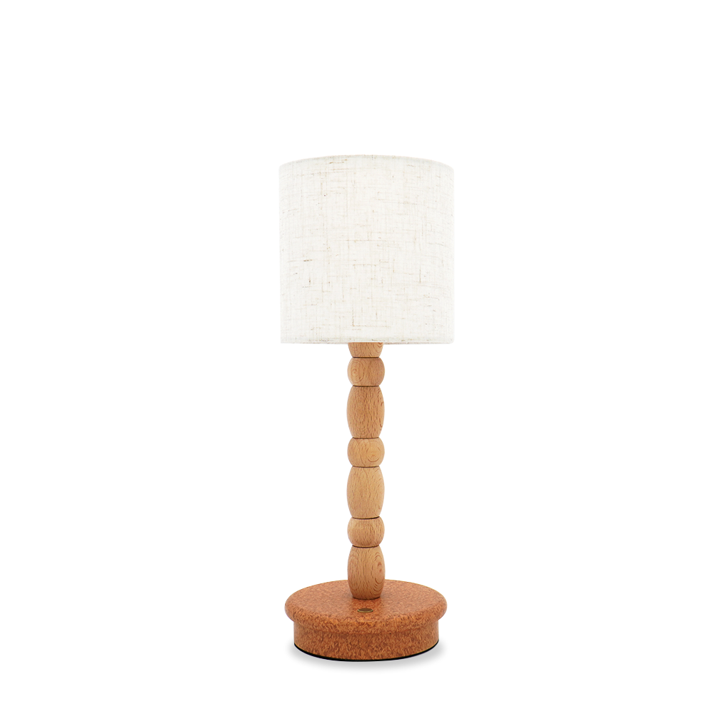 CUBE-Wood-building block DIY lamp,fabric shade,log pole &base,Portable Table Light,USB charging-IP44