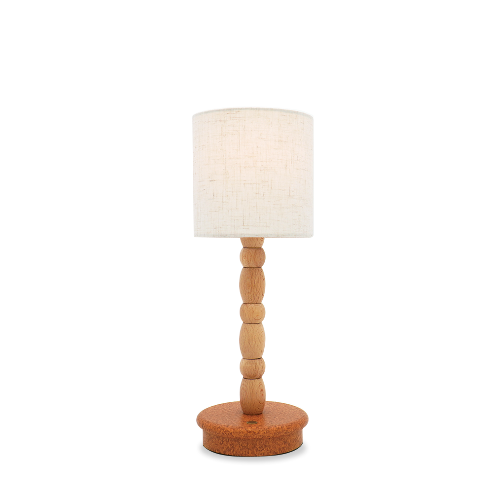 CUBE-Wood-building block DIY lamp,fabric shade,log pole &base,Portable Table Light,USB charging-IP44