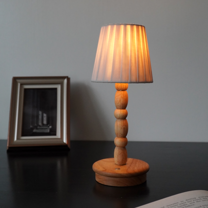 CUBE-Wood-building block DIY lamp,fabric shade,log pole &base,Portable Table Light,USB charging-IP44