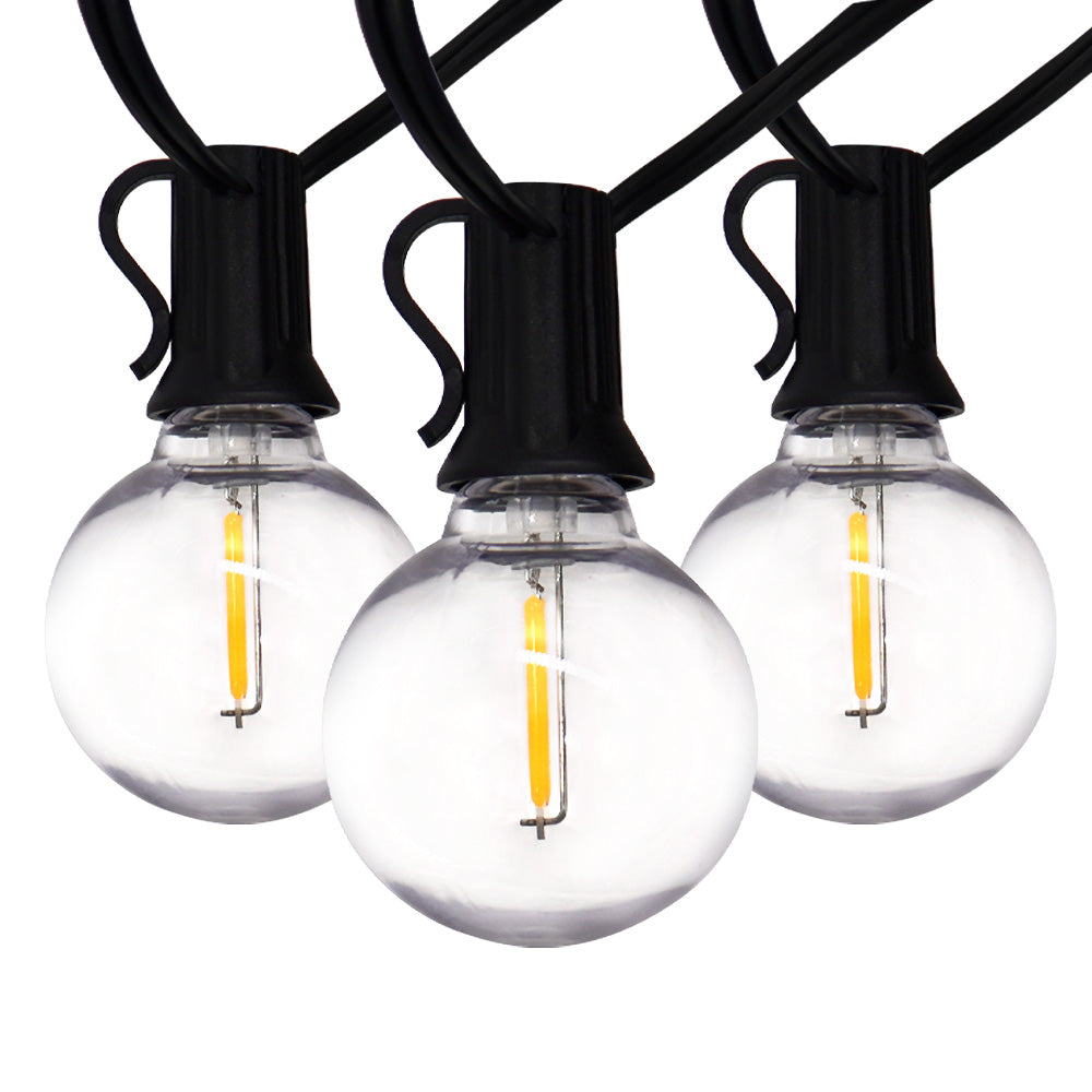 Alura-25L E12 LED bulb warm white string lights, IP44,Solar