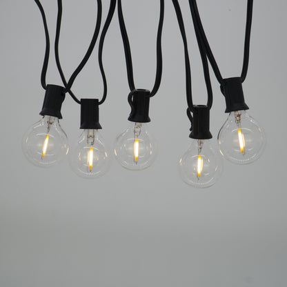 Alura-25L E12 LED bulb warm white string lights, IP44,Solar