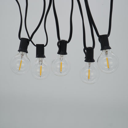 Alura-25L E12 LED bulb warm white string lights, IP44,Solar