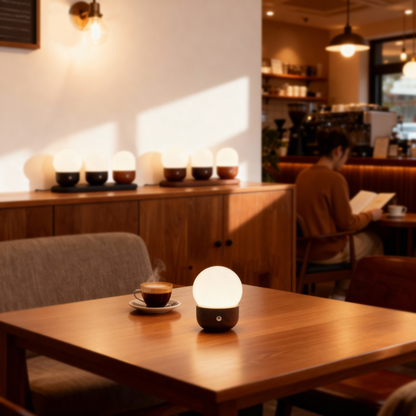 COBBLE,set of three,biowaste small table lamp,magnetic charging for more lamps- IP44