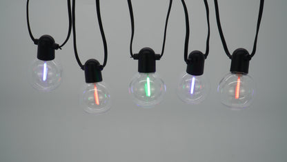 LUCIS-20L single filament warm white+ RGB string lights, IP44-Adaptor