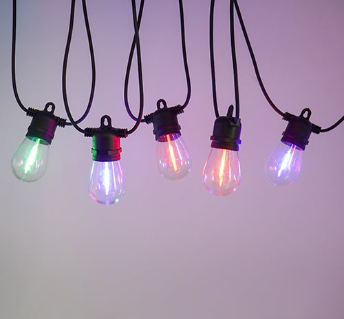 CANDEO-10L single filament warm white + RGB string lights, IP44-Adaptor