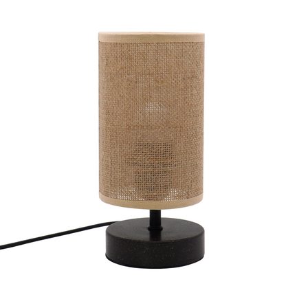 LA25121-Small table Lamp for Bedroom, nature material weaving Lampshade,Bio-waste material Base