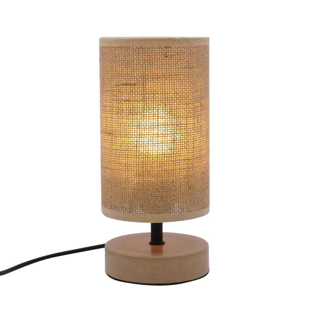 LA25121-Small table Lamp for Bedroom, nature material weaving Lampshade,Bio-waste material Base