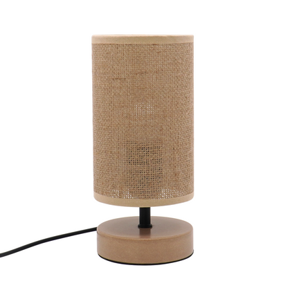 LA25121-Small table Lamp for Bedroom, nature material weaving Lampshade,Bio-waste material Base