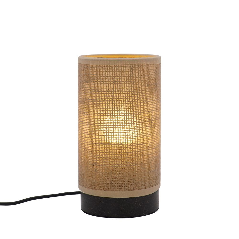 LA25124-Small table Lamp for Bedroom, nature material weaving Lampshade,Bio-waste material Base