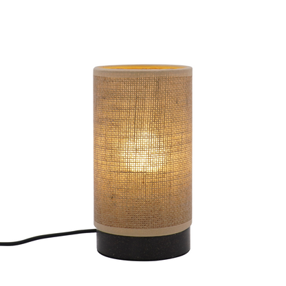 LA25124-Small table Lamp for Bedroom, nature material weaving Lampshade,Bio-waste material Base
