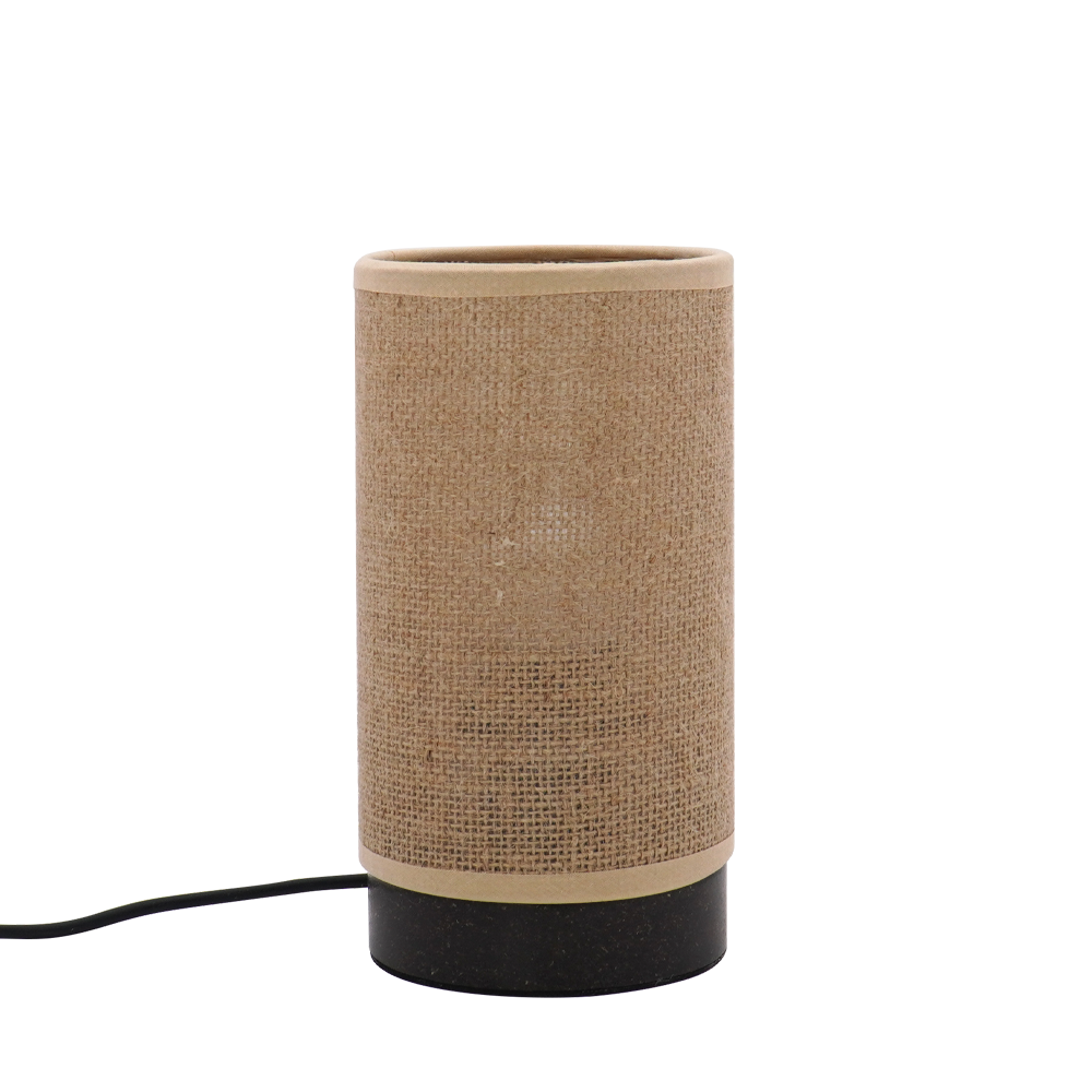 LA25124-Small table Lamp for Bedroom, nature material weaving Lampshade,Bio-waste material Base