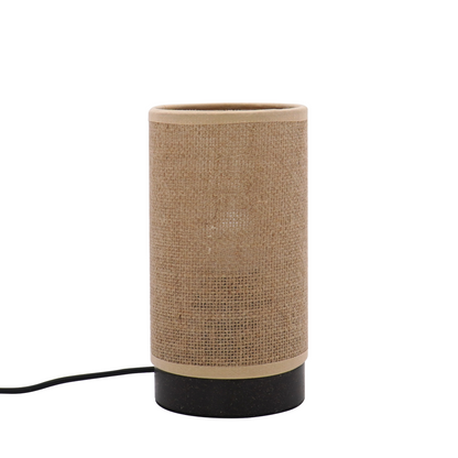 LA25124-Small table Lamp for Bedroom, nature material weaving Lampshade,Bio-waste material Base