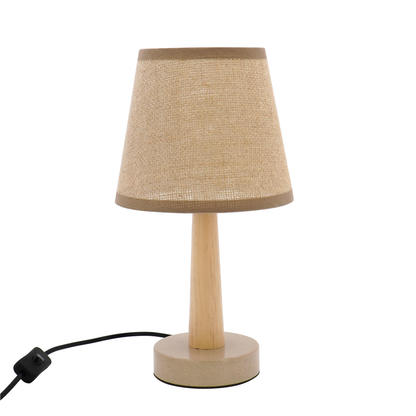 LA25127-Small Table Lamp for Bedroom with nature material shade and base.