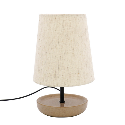 LA25128-Small Table Lamp for Bedroom with nature material shade and base.