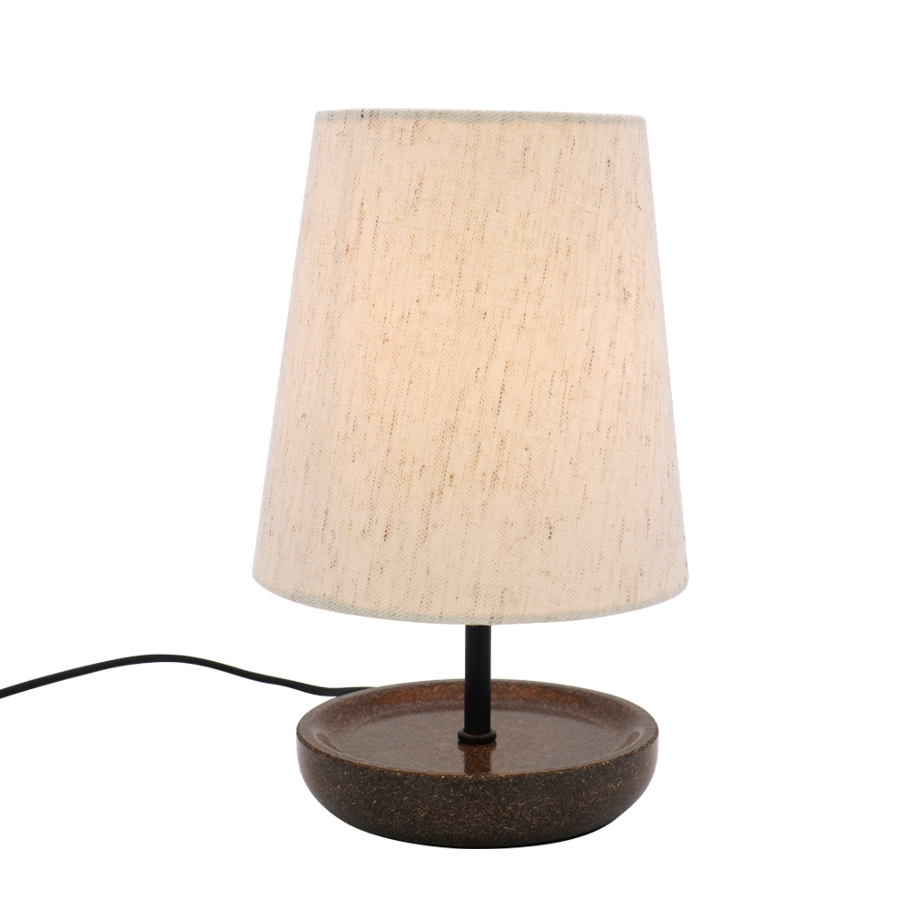 LA25128-Small Table Lamp for Bedroom with nature material shade and base.