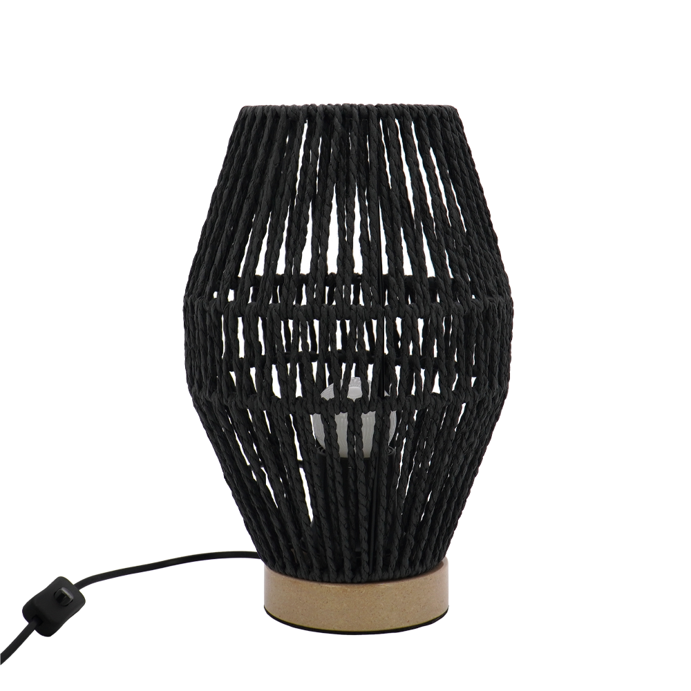 LA25130-Table Lamps for Bedroom & Living Room - Small Natural material Shades with Bio-waste material Base