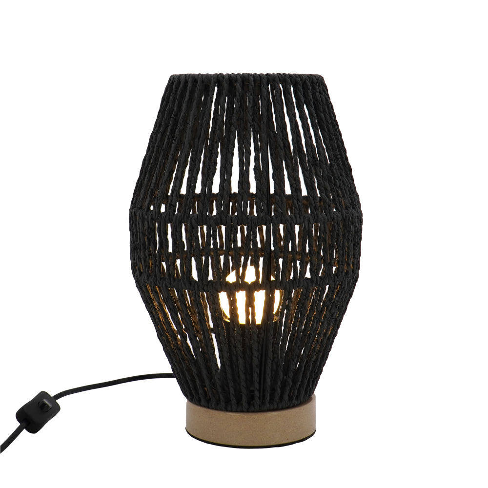LA25130-Table Lamps for Bedroom & Living Room - Small Natural material Shades with Bio-waste material Base