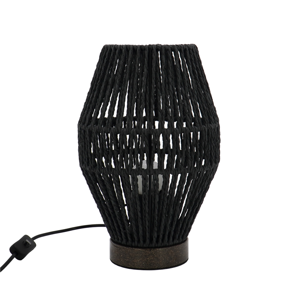 LA25130-Table Lamps for Bedroom & Living Room - Small Natural material Shades with Bio-waste material Base
