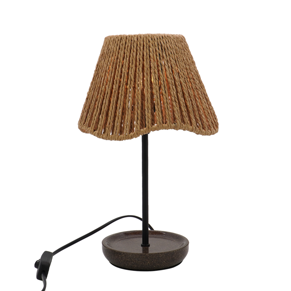 LA25131-Table Lamps for Bedroom & Living Room - Small Natural material Shades with Bio-waste material Base