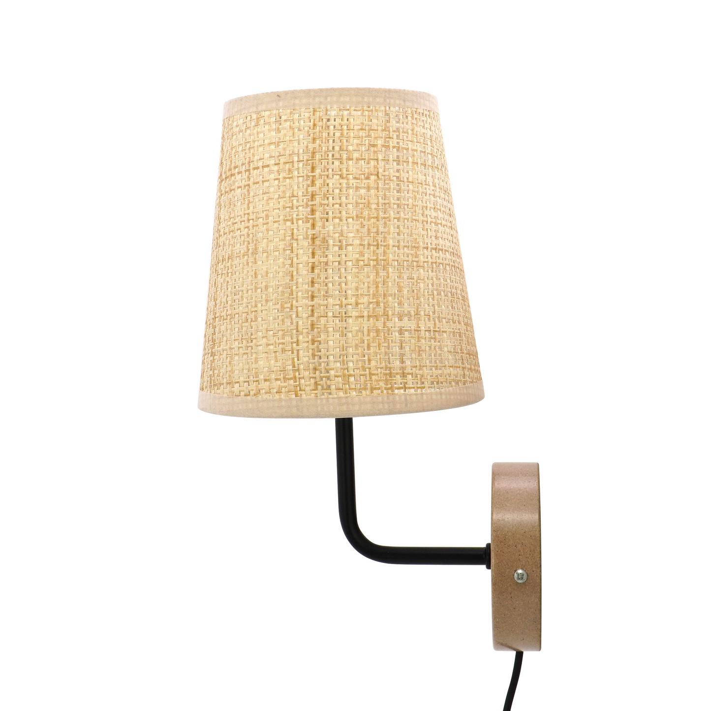 LA25132-Wall Lamp for Bedroom, nature material weaving Lampshade and Bio-waste material base