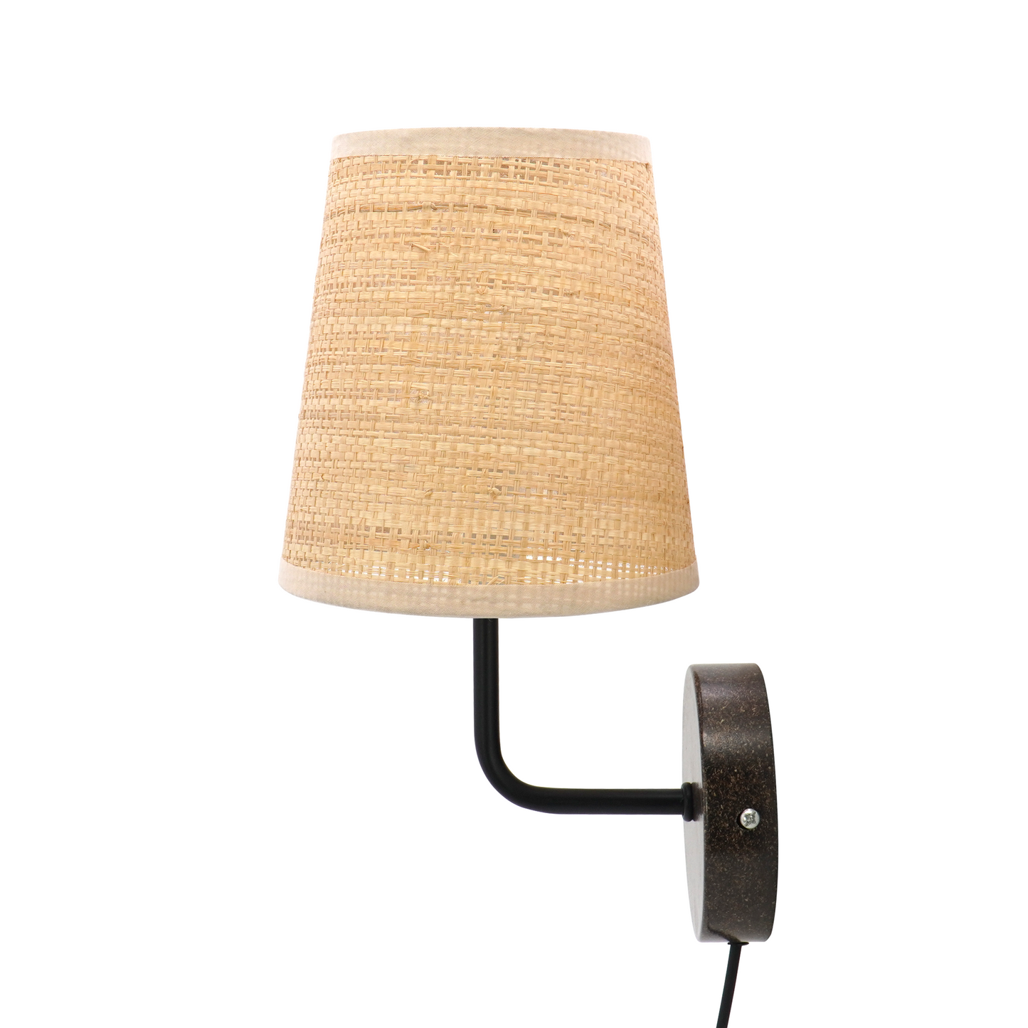 LA25132-Wall Lamp for Bedroom, nature material weaving Lampshade and Bio-waste material base