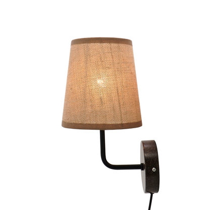 LA25132-Wall Lamp for Bedroom, nature material weaving Lampshade and Bio-waste material base