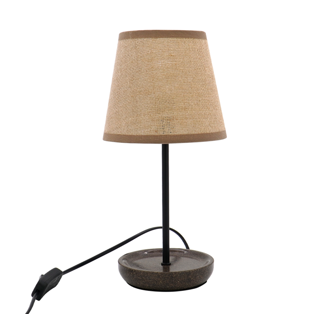 LA25133-Small table Lamp for Bedroom, nature material weaving Lampshade,Bio-waste material Base