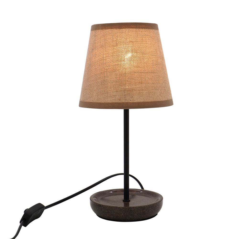 LA25133-Small table Lamp for Bedroom, nature material weaving Lampshade,Bio-waste material Base