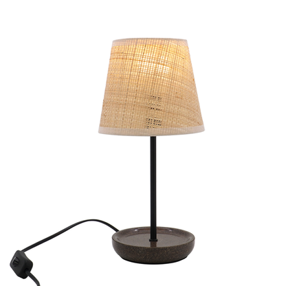 LA25133-Small table Lamp for Bedroom, nature material weaving Lampshade,Bio-waste material Base