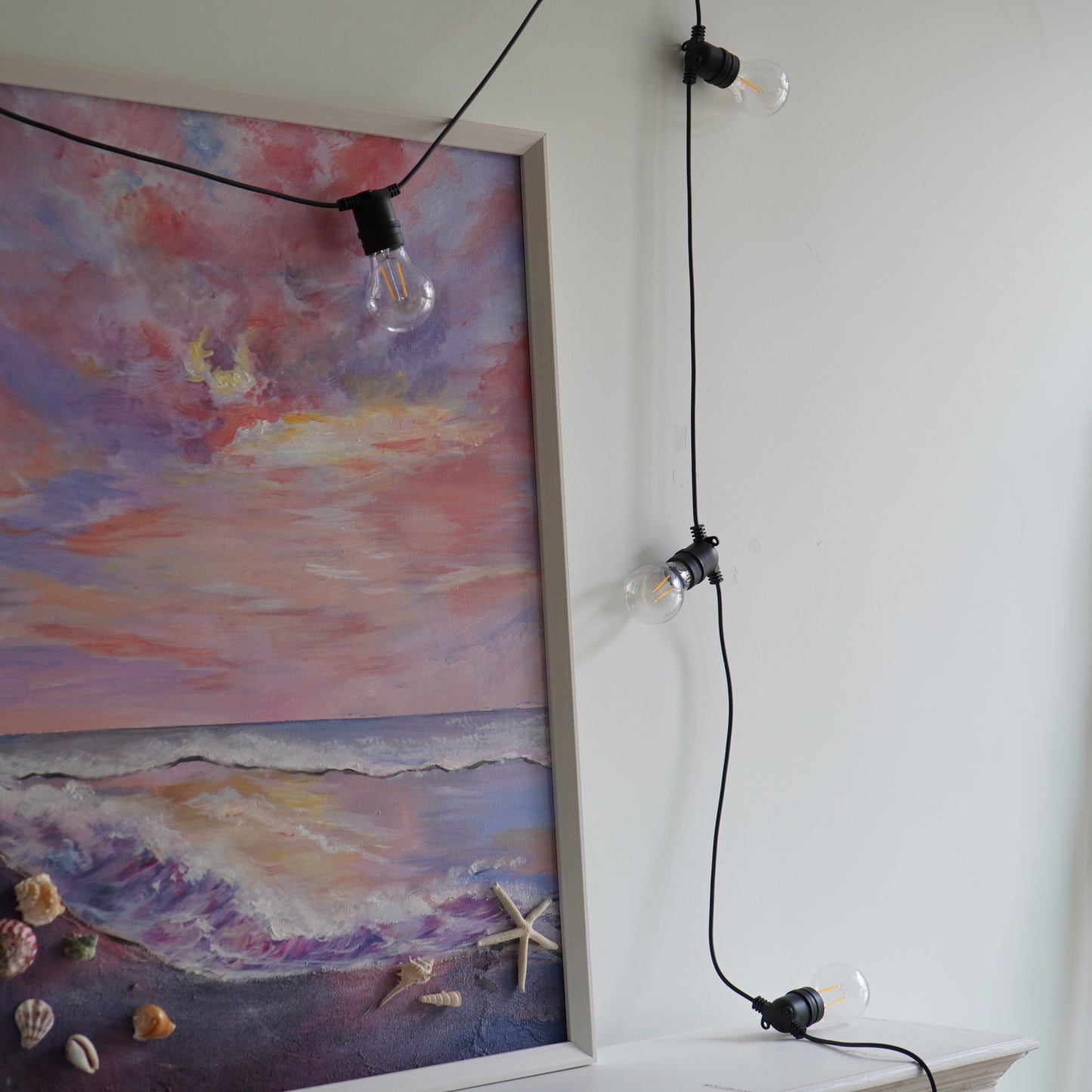 LUMEN-10L P27 LED bulb double filament warm white string lights, IP44--Solar Linkable