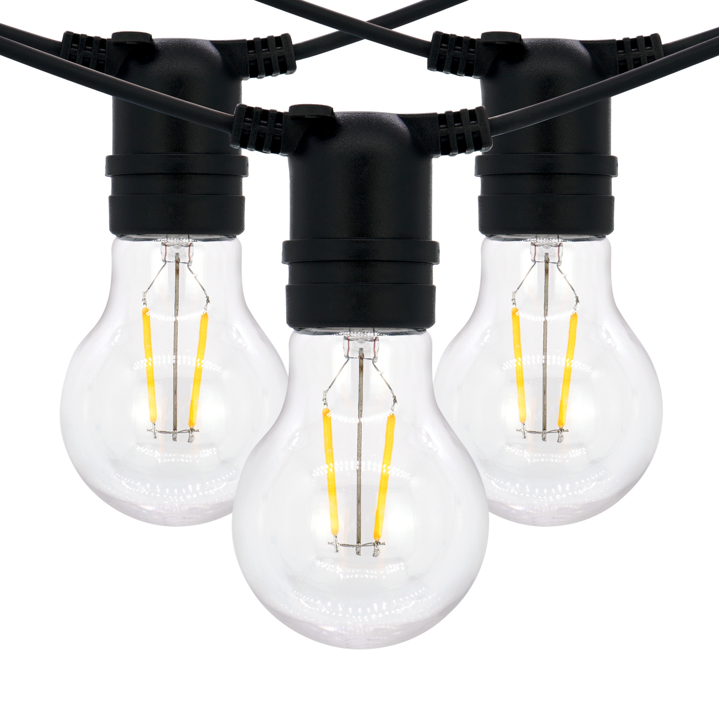 LUMEN-10L P27 LED bulb double filament warm white string lights, IP44--Solar Linkable