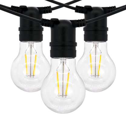 LUMEN-10L P27 LED bulb double filament warm white string lights, IP44--Solar Linkable