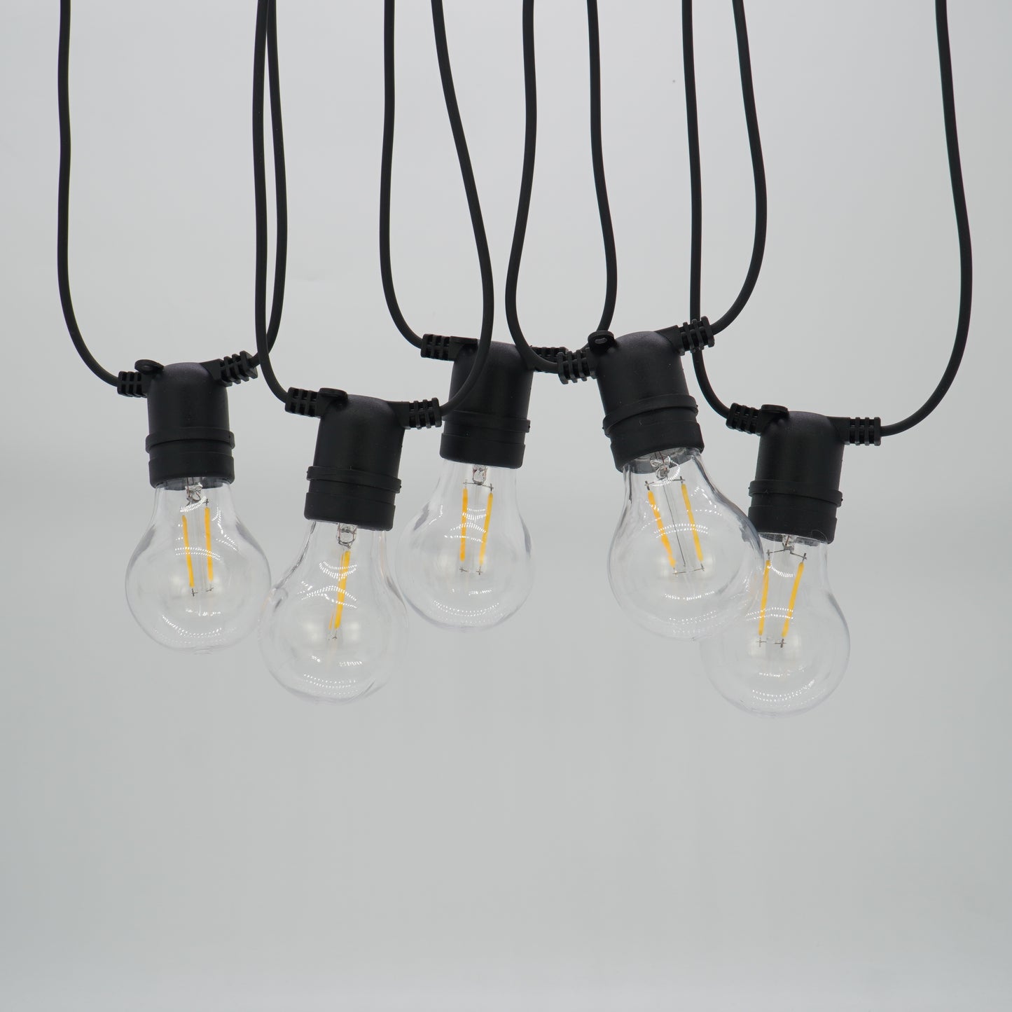 LUMEN-10L P27 LED bulb double filament warm white string lights, IP44--Solar Linkable