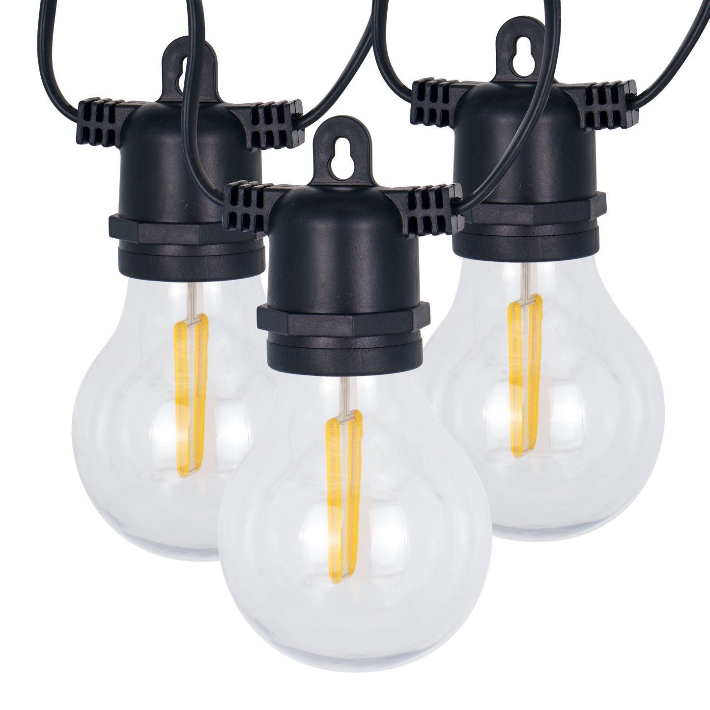 LUMEN-10L double filament warm white string lights, IP44--Solar Linkable