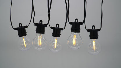 LUMEN-10L double filament warm white string lights, IP44--Solar Linkable