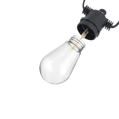 CANDEO-10L single filament warm white string lights, IP44-Solar