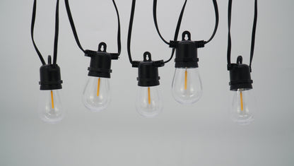 CANDEO-10L single filament warm white string lights, IP44-Solar