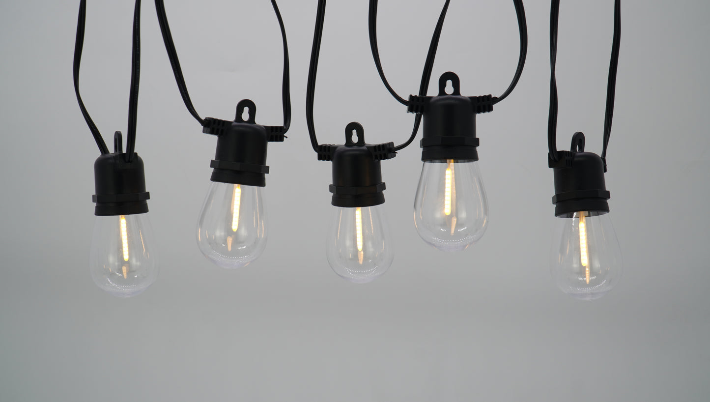 CANDEO-10L single filament warm white string lights, IP44-Solar