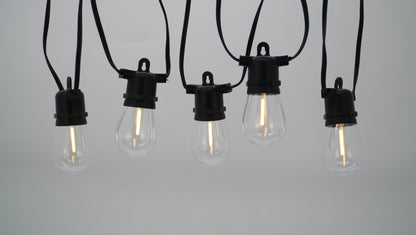 CANDEO-10L single filament warm white string lights, IP44-Solar