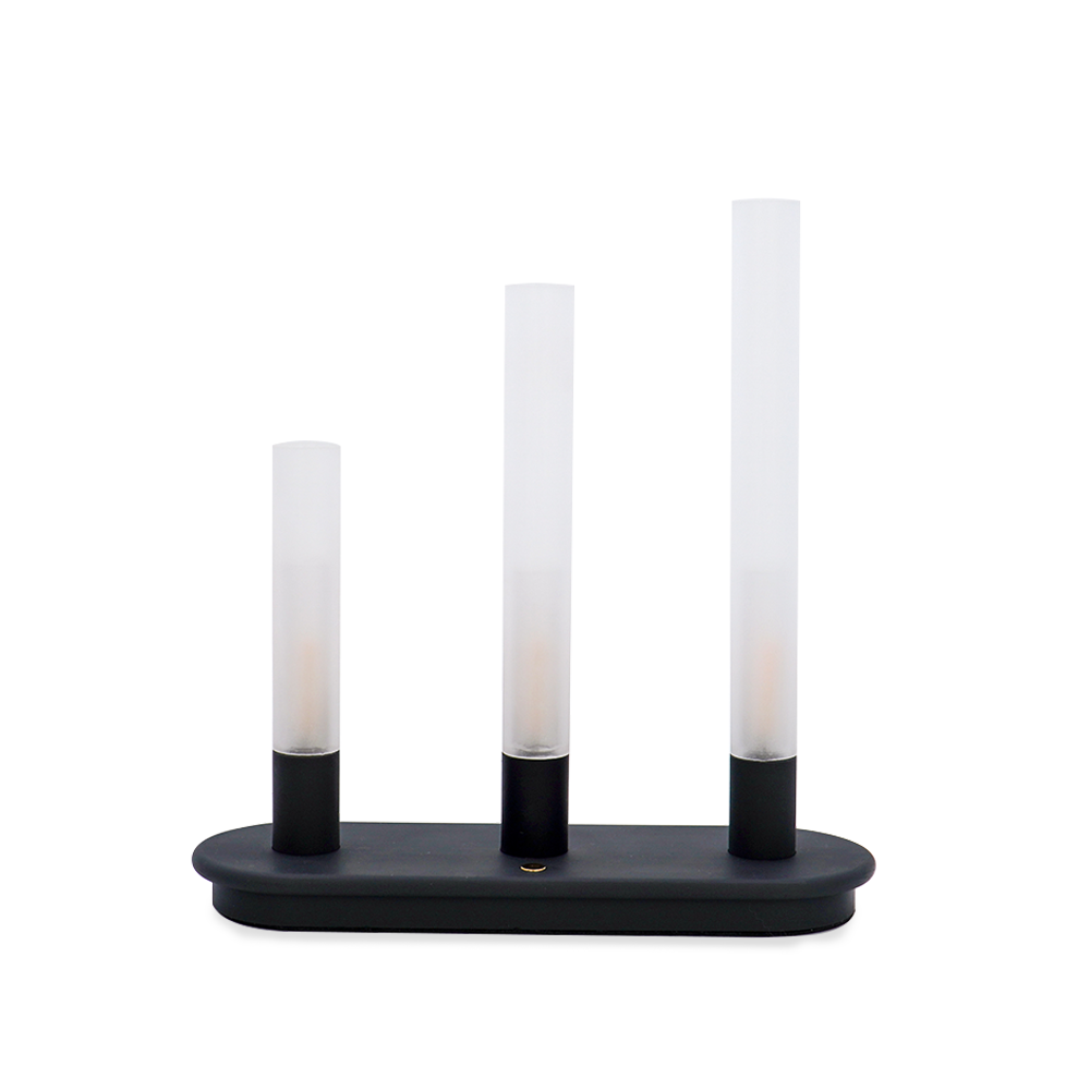 EVERGLOW,set of 3,stimulated flame tube lights,dimmer & long lasting,USB charging-IP44