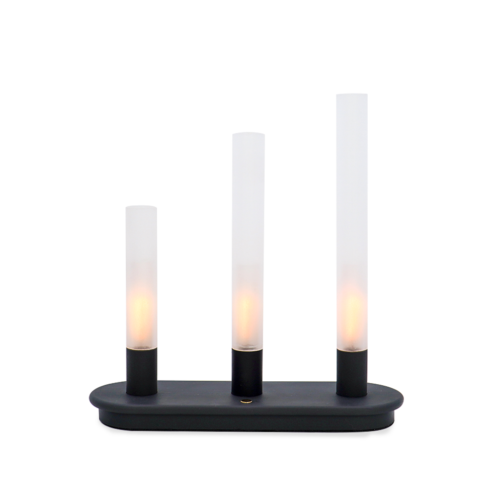EVERGLOW,set of 3,stimulated flame tube lights,dimmer & long lasting,USB charging-IP44