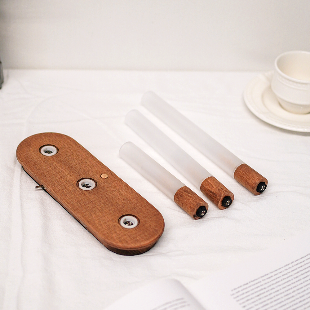 EVERGLOW,set of 3,stimulated flame tube lights,dimmer & long lasting,USB charging-IP44