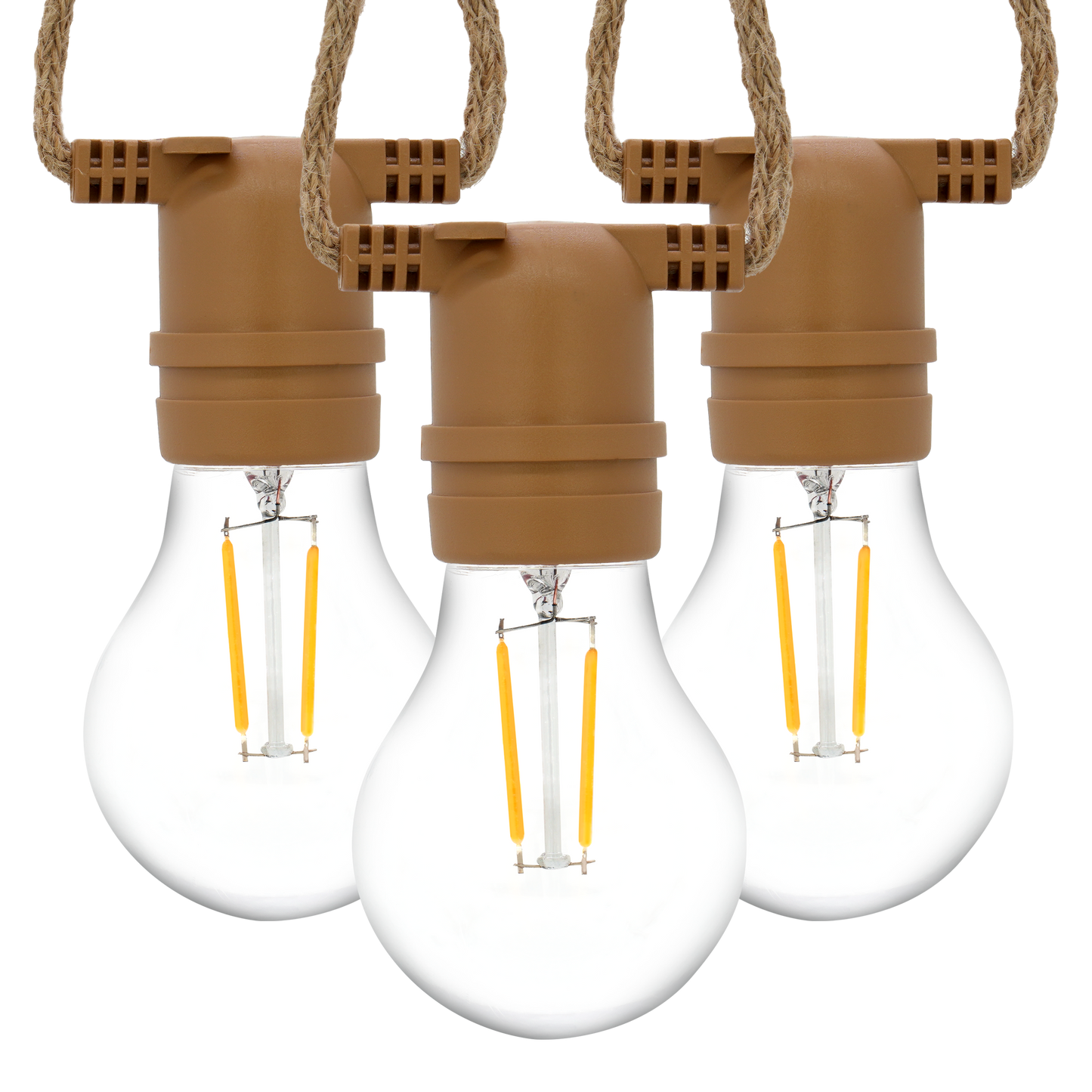 FULGOR-10L P27 LED bulb warm white string lights, IP44--Solar Linkable