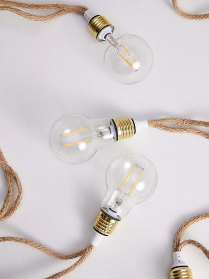FULGOR-10L double filament warm white string lights, IP44