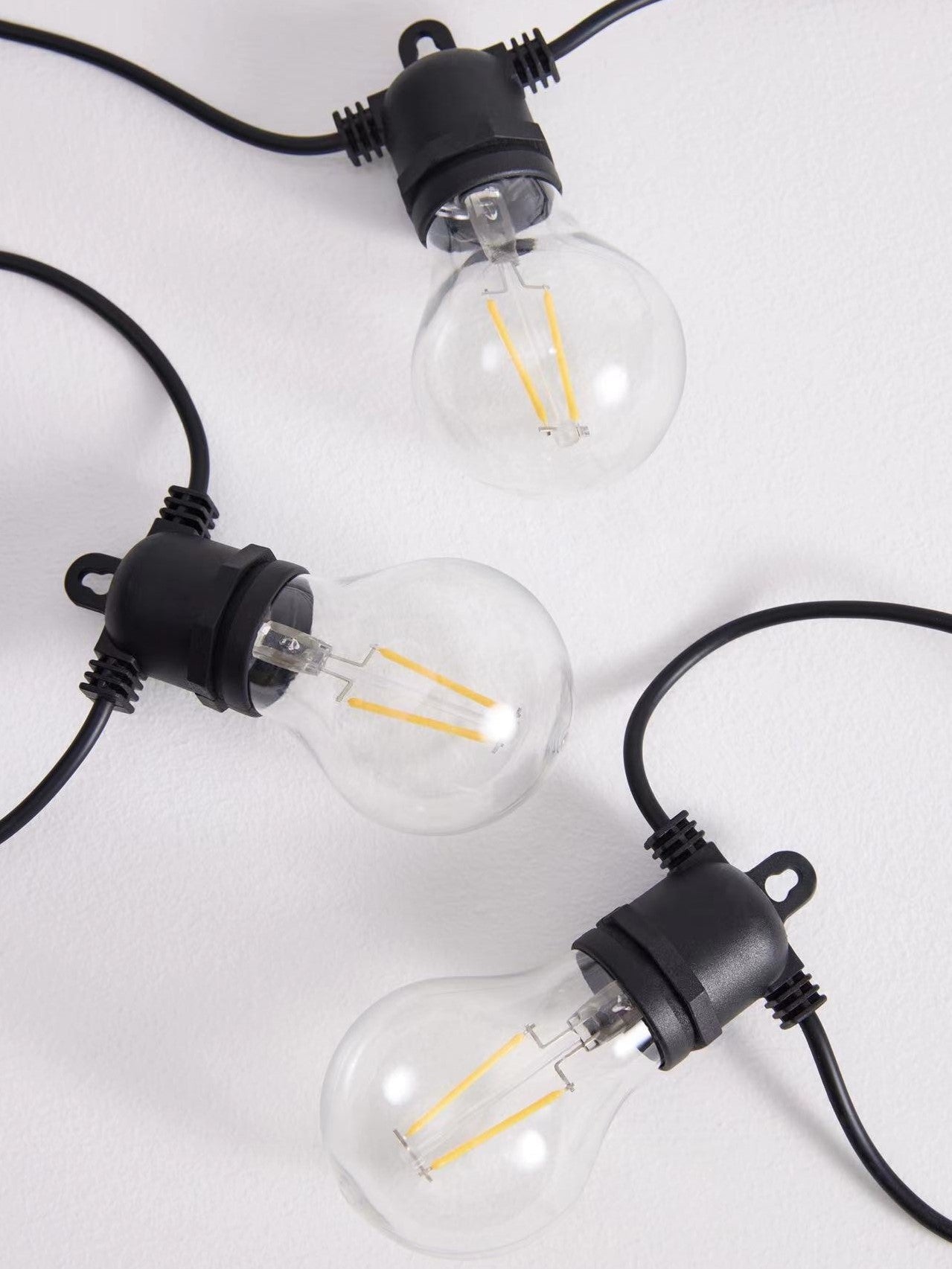 LUMEN-10L double filament warm white string lights, IP44
